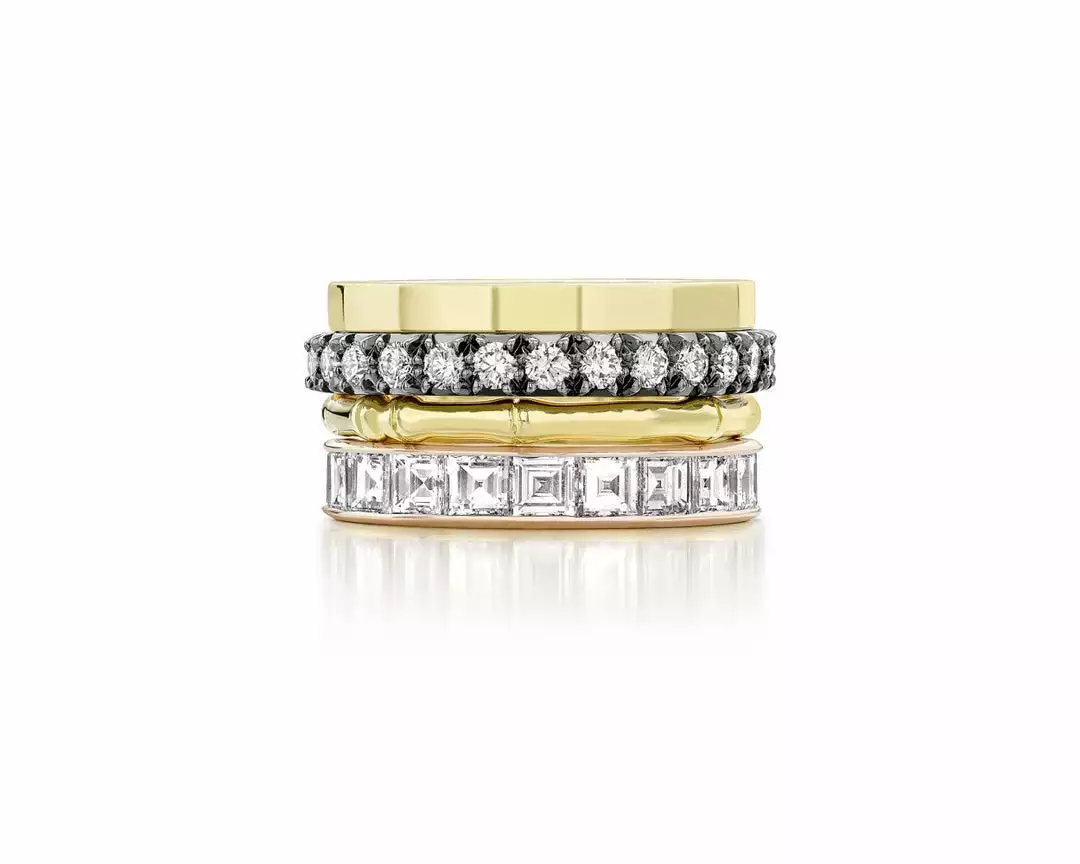 Jessica McCormack Fashion Jewellery Diamond Eternity Band - Cut-Down Small Diamond Blackened Gold 3 Jessica McCormack Fashion Jewellery Diamond Eternity Band - Cut-Down Small Diamond Blackened Gold