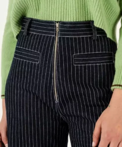 Penny Sage Temp Jeans - Pinstripe