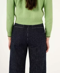 Penny Sage Temp Jeans - Pinstripe